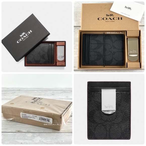 NWT COACH Boxed 3 In 1 Card Case Gift Set In Signature Canvas - Picture 13 of 13
